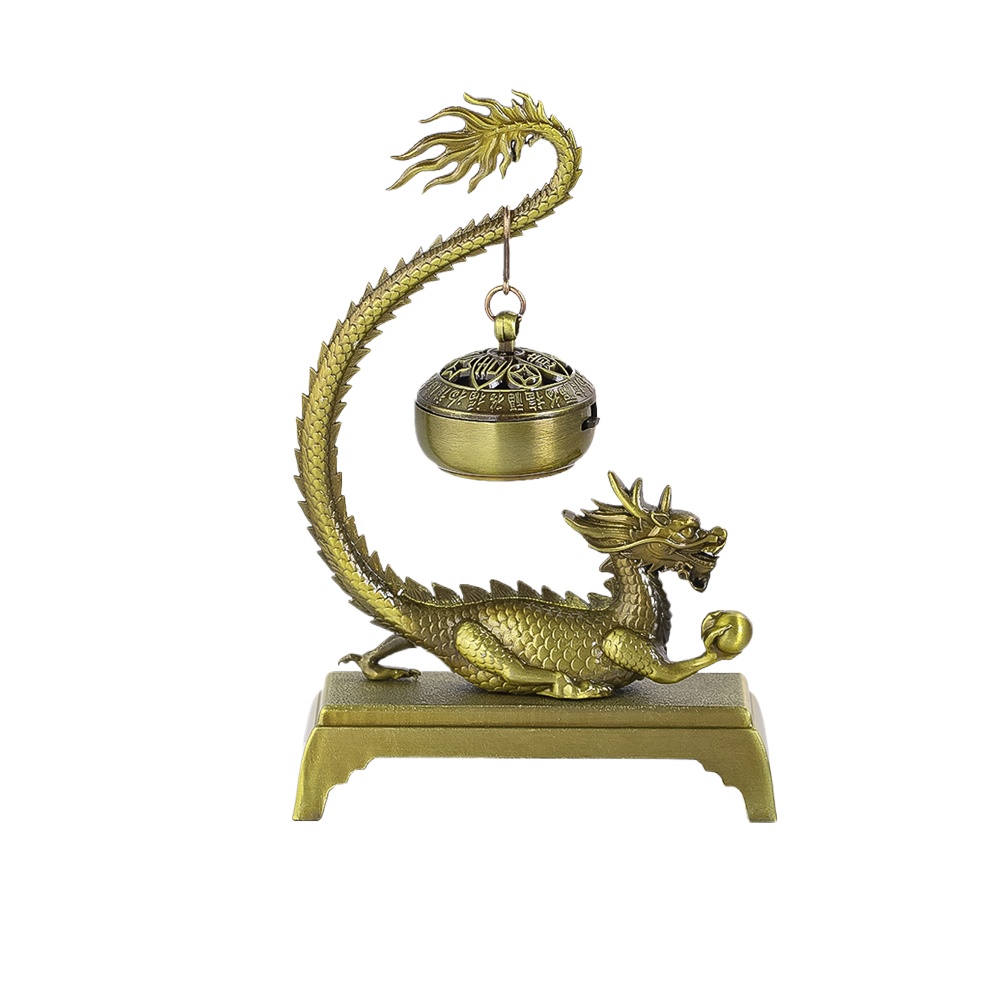 In Home Fragrance Products - Alloy Vintage Chinese Dragon Incense Burner